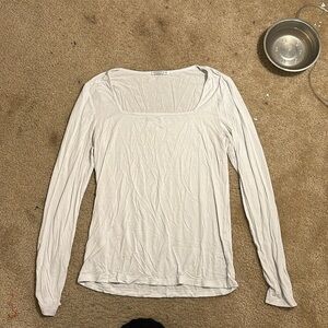 women’s white square neck long sleeve